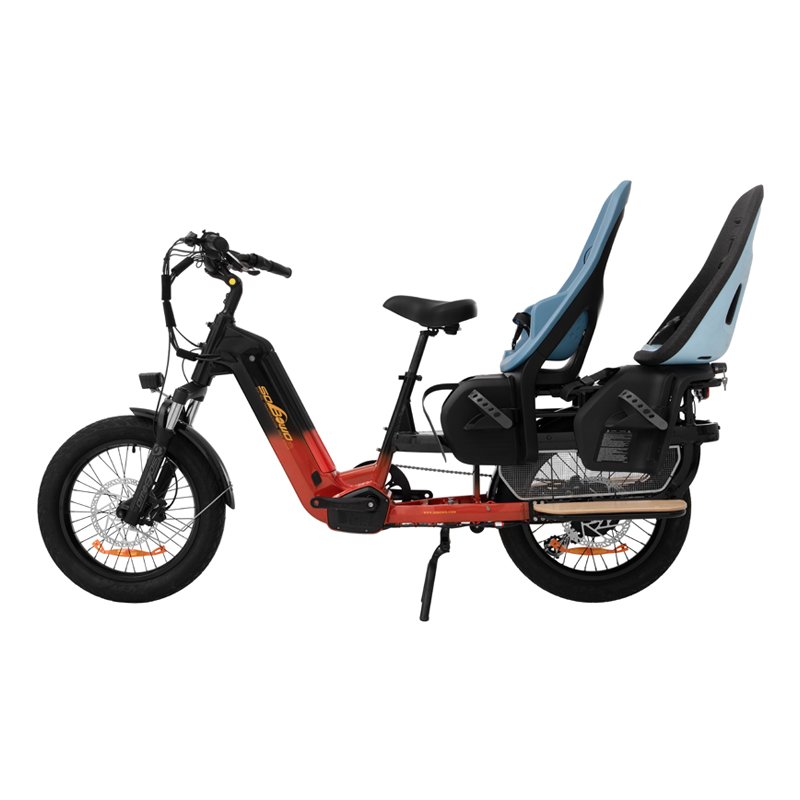 New arrival electric cargo bike 48v 1500W dual motor cargo ebike 20AH kenda bafang cargo e city bike with two baby seats
