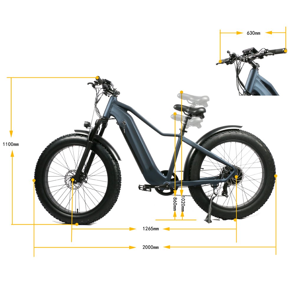 48v 1000w Emtb Retro Electric Hybrid Bike 13AH 20AH Electric Bike 26 inch Fat Tire Mountain Dirt City Bike