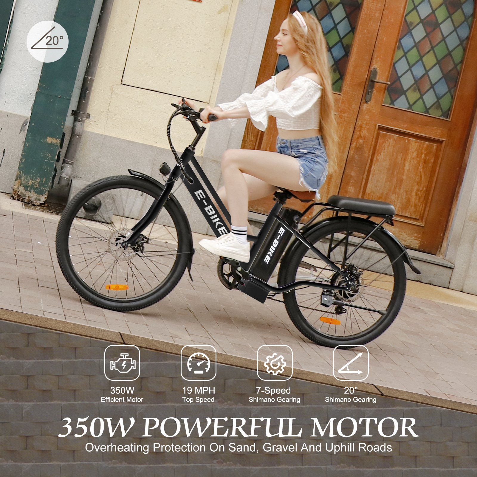 popular electric city bike 26-inch electric bicycle urban step through electric bike