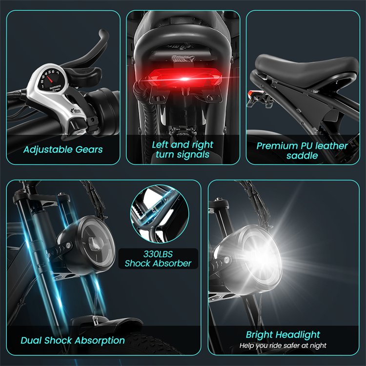 EU USA stocks Fashion mountain electric bike 500W 1000W 15A 10A 48V elctr bike Carbon fiber aluminum alloy 20*4 e bike 2000W