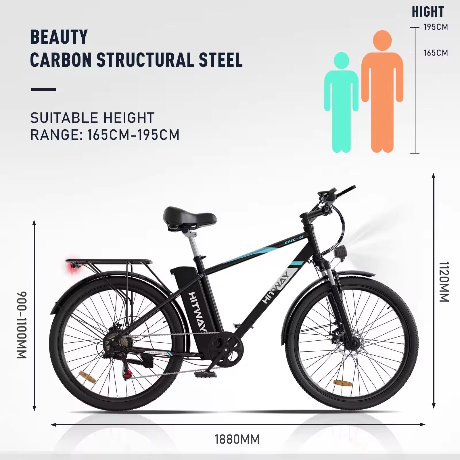 EU Stock ebike electric mountain bike 750w 48v e bike 26 inch e-bike full suspension mtb Bicycle for adults HITWAY BK3M