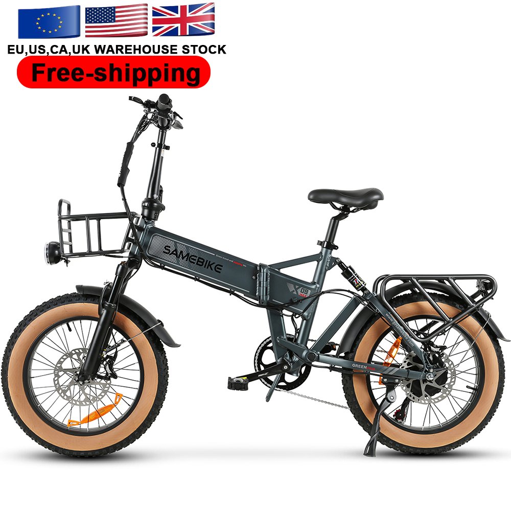 Samebike Top speed model XWLX09-II 48V 15Ah 1000W Foldable Electric Mountain Fat Tire E-Bike 48V 15Ah Power Supply with Basket