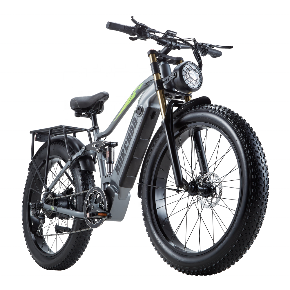 FACTORY STOCK e Bike Electric mountain Bike MTB BURCHDA RX80 1000W48V20Ah Lithium battery 26 inch 4.0 Fat Tire SHIMANO 7 Speed