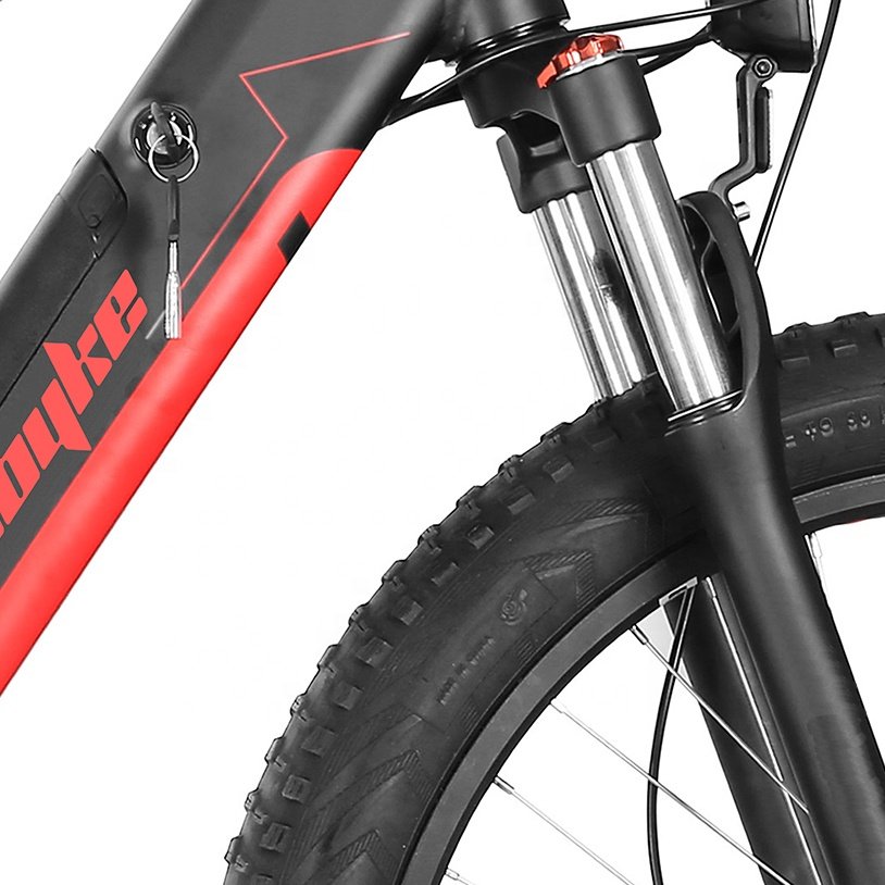48V 500W 26" Cheap Full Suspension Fat Tire Electric Mountain Bike/Bicycle with Integrated Battery Frame