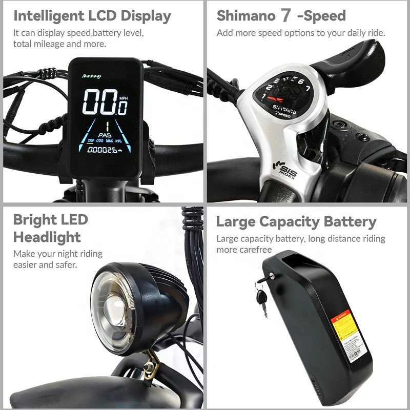 Hybrid Electric Bike with 1000W Motor Range 80km Adult Fat Tire Mountain Dirt Electric Bicycle EU Warehouse