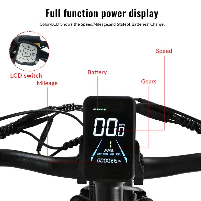 Hybrid Electric Bike with 1000W Motor Range 80km Adult Fat Tire Mountain Dirt Electric Bicycle EU Warehouse