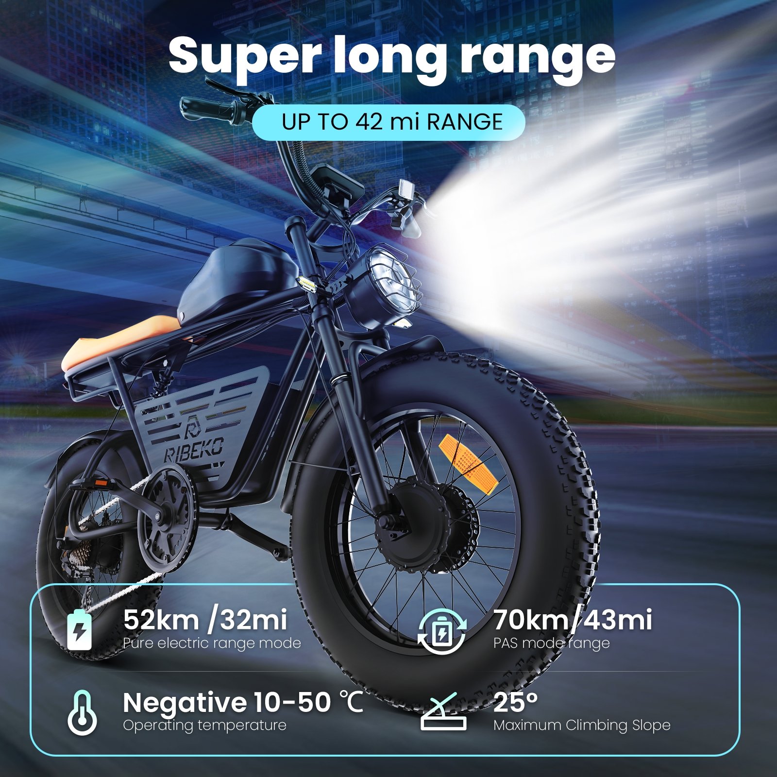 USA Warehouse 48V 26Ah Big Capacity Ebike 20 Inch Fat Tire Electric Mountain Bike Dual 500W Long Range Electric Bicycle
