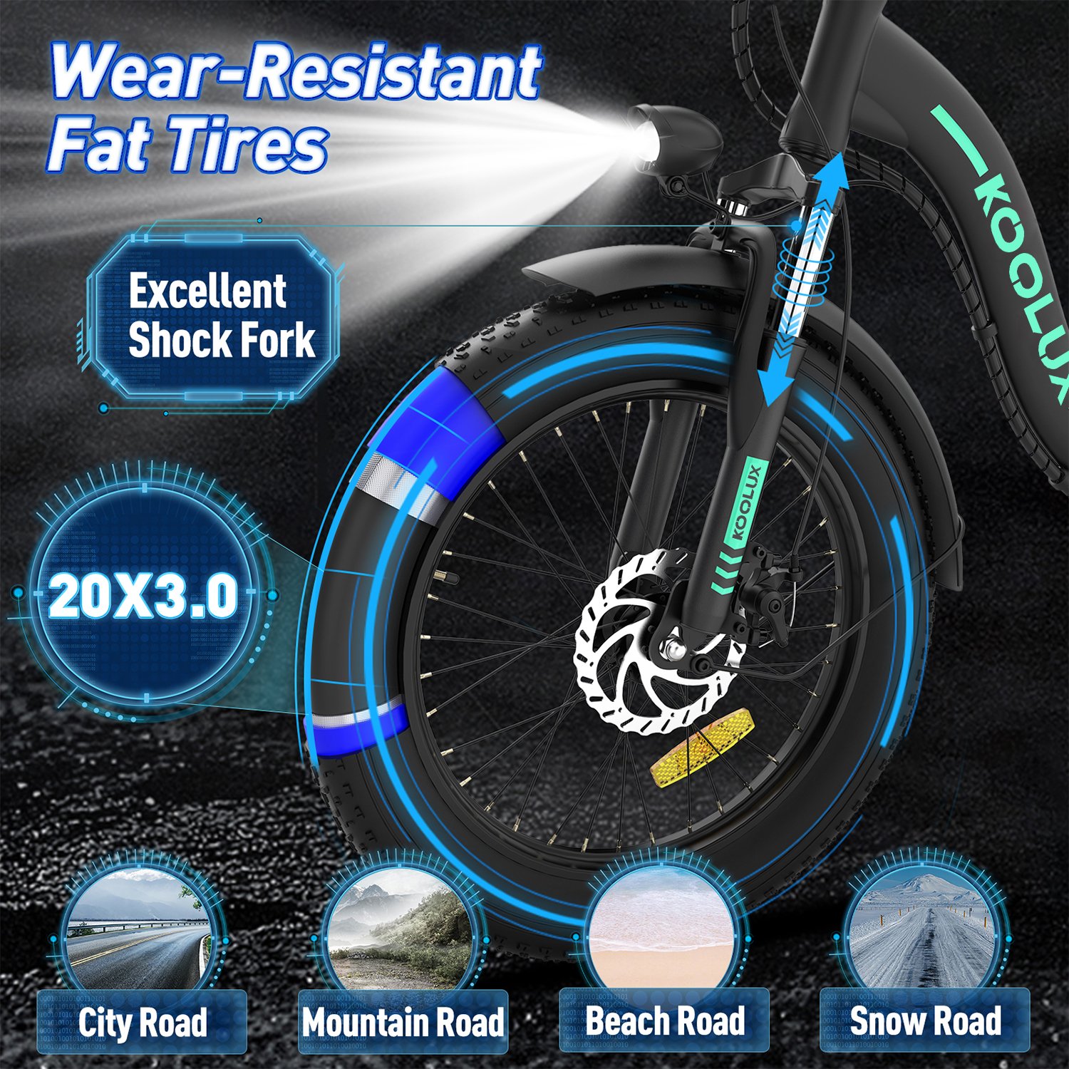 KOOLUX 250W/750W 48V/36V 11.2Ah/14Ah 20 Inch Electric Bike for Adult Road Bicycle Good Quality City Bike Bicycle