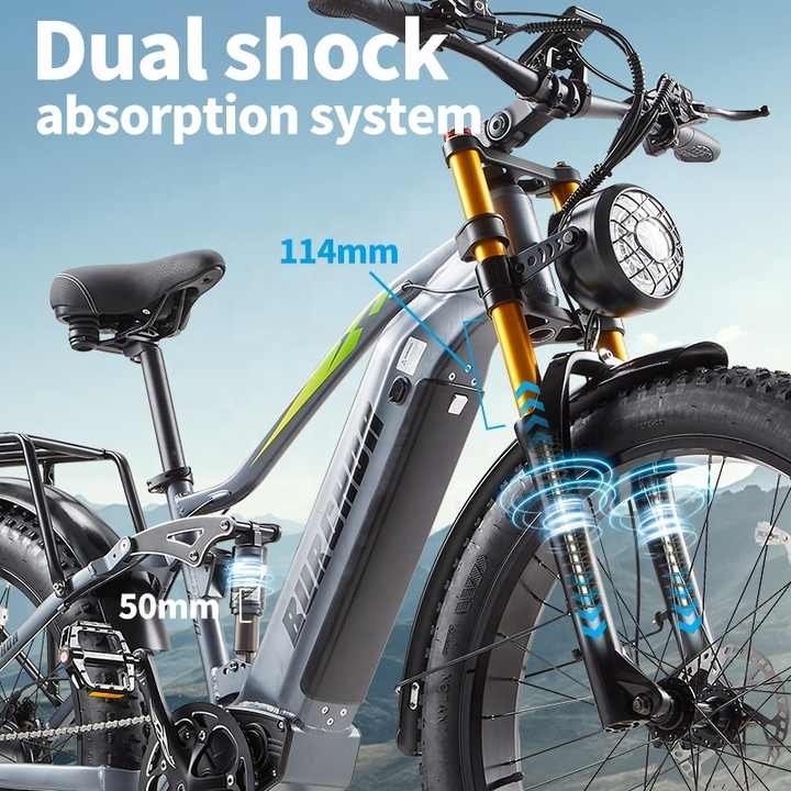 Customized e Bike Electric Snow Bike MTB FatTire Burchda RX80 1000W48V20Ah SHIMANO 7 Speed electric mountain bike fatbike 26inch