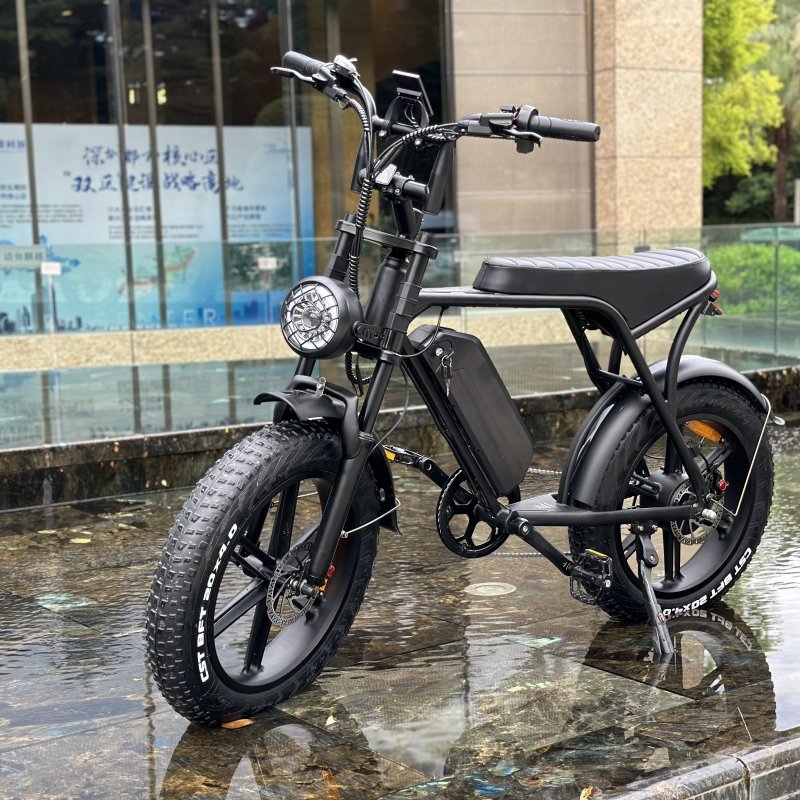 15Ah Lithium Battery Power Ebike with 7 Speed 20*4.0 Inch Fat Tire Electric Mountain Bike OUXI V8