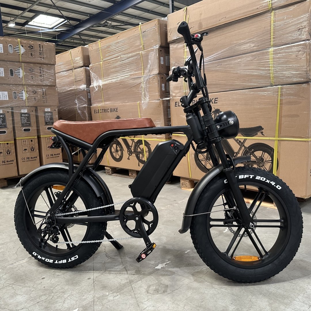 15Ah Lithium Battery Power Ebike with 7 Speed 20*4.0 Inch Fat Tire Electric Mountain Bike OUXI V8