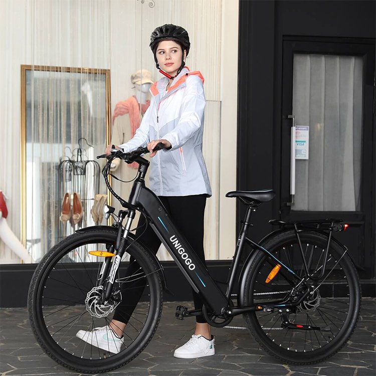 Unigogo EU Warehouse High Power Electric Bike 36v Long Range Electric City Bike 250w Fat Tire With Lithium Battery
