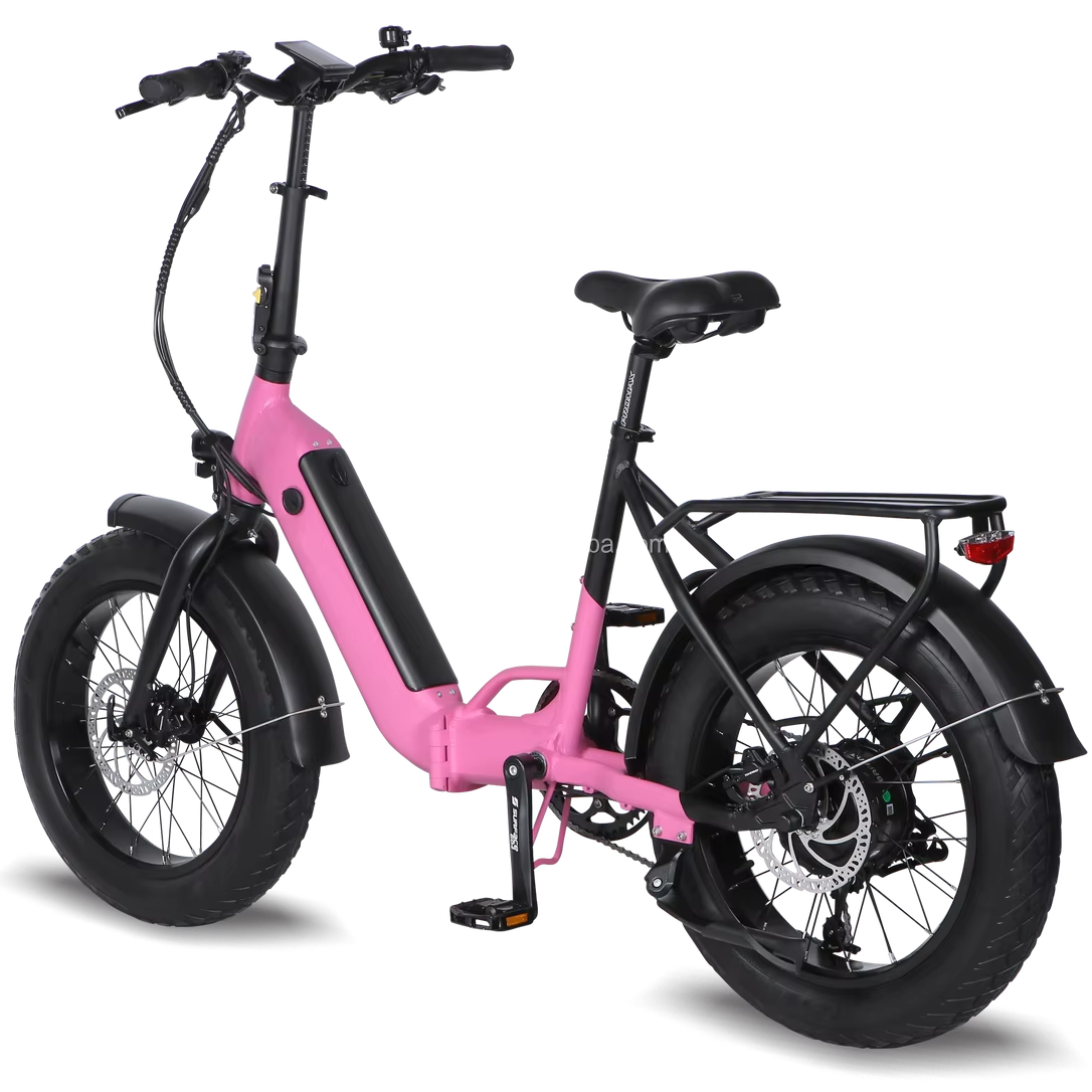 E Bike Folding 20 Inch Step Thru Fat Tire 20 Electric Bike 10.5ah Alloy Frame City Ebike Foldable For Adult