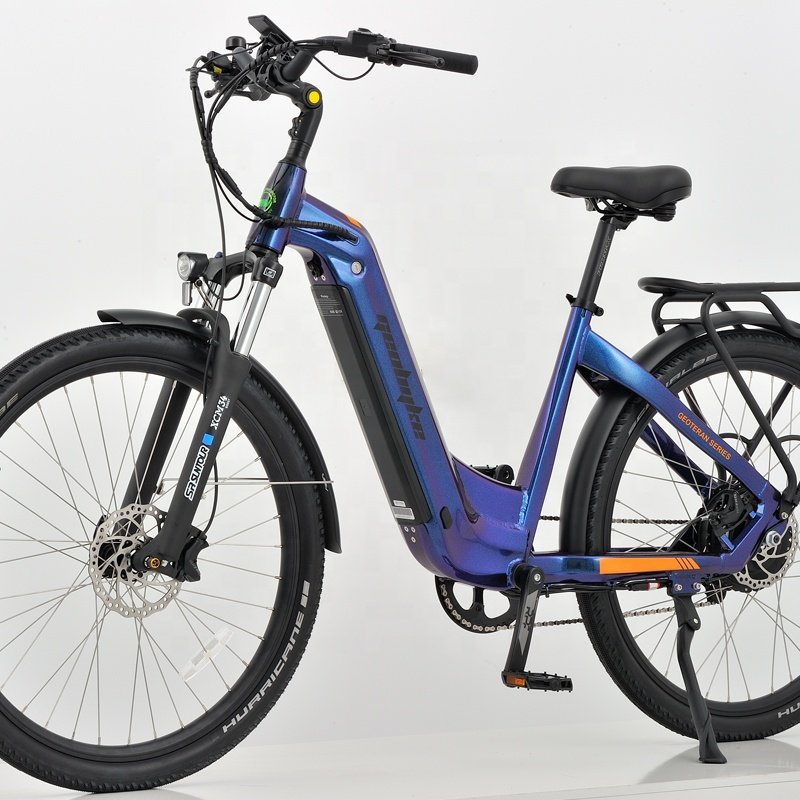 GEOBYKE 27.5 inch City Ebike Women Step-Through Road Ebike 500W/750W Low Frame 7 Speed Electric Bike