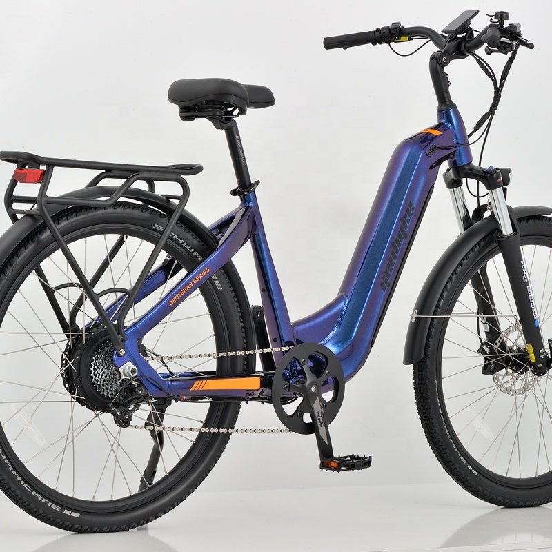 GEOBYKE 27.5 inch City Ebike Women Step-Through Road Ebike 500W/750W Low Frame 7 Speed Electric Bike