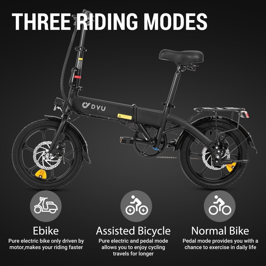 DYU A1F PRO Mini Folding Electric Bicycle 14 Inch Electric City Bike cheap adult Foldable Electric Bike