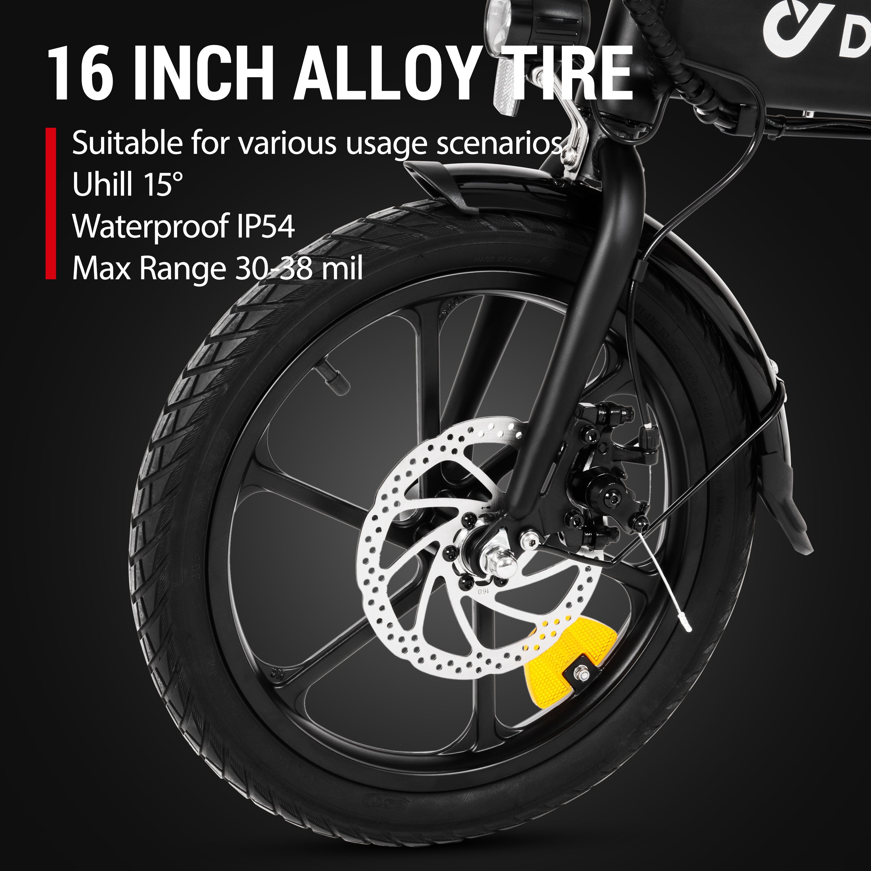 DYU A1F PRO Mini Folding Electric Bicycle 14 Inch Electric City Bike cheap adult Foldable Electric Bike
