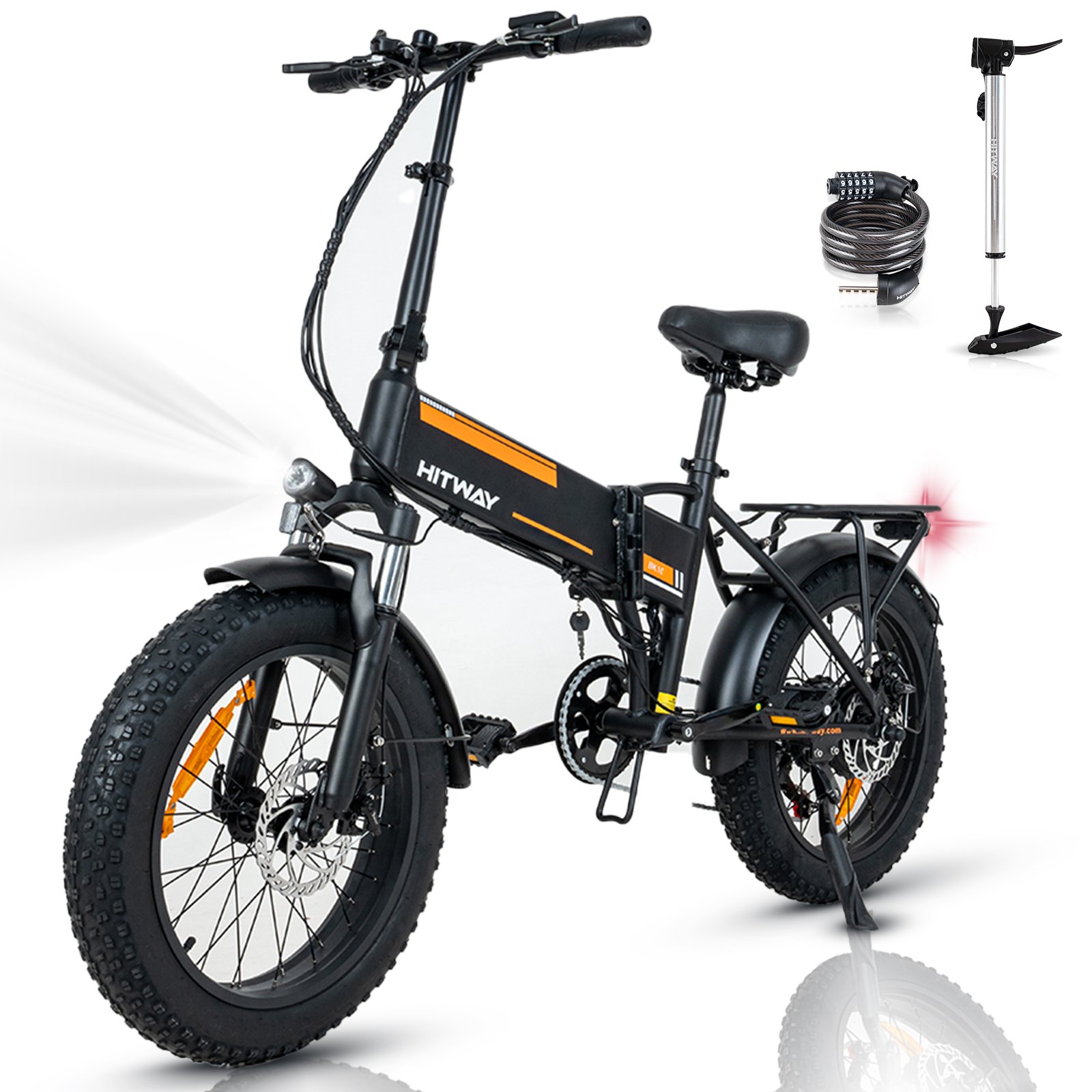 HITWAY 20*4'' Tires 500W 12Ah 36V Electric Bike EU UK Warehouse Stock 7 Speeds City Bike for Adult Aluminum Alloy E-Bike