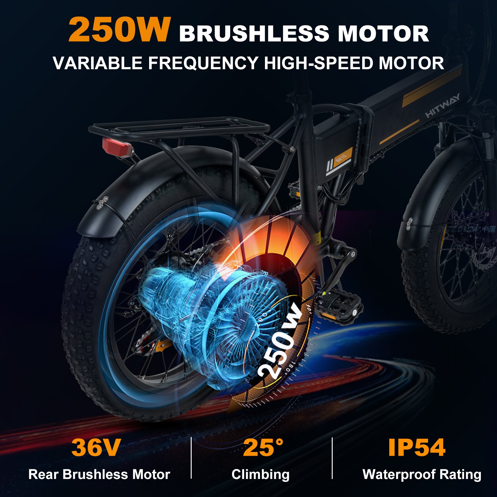 HITWAY 20*4'' Tires 500W 12Ah 36V Electric Bike EU UK Warehouse Stock 7 Speeds City Bike for Adult Aluminum Alloy E-Bike
