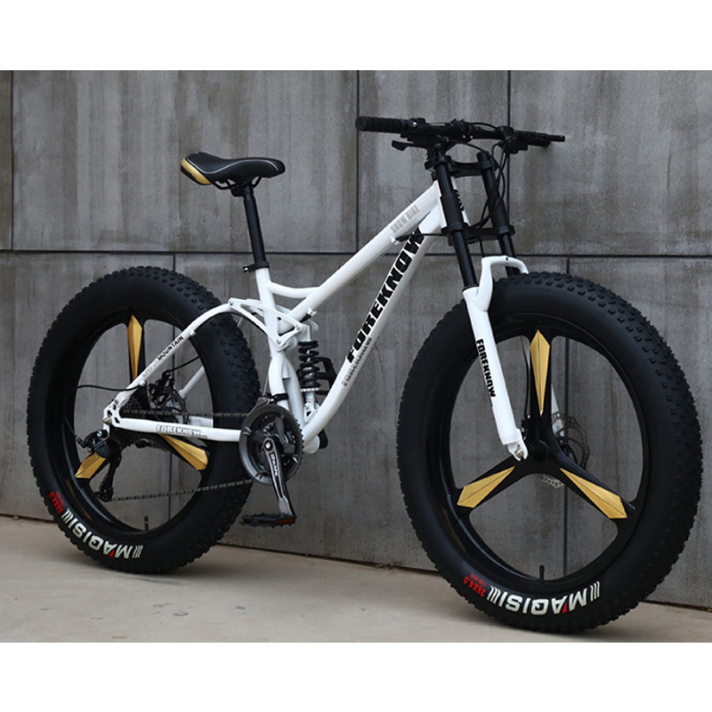 Popular New 26'' 4.0 Design Mountain Fat Bike/Snow Mountain Bike Beach Cruiser with 21 Speed Disc Brake & Steel Fork