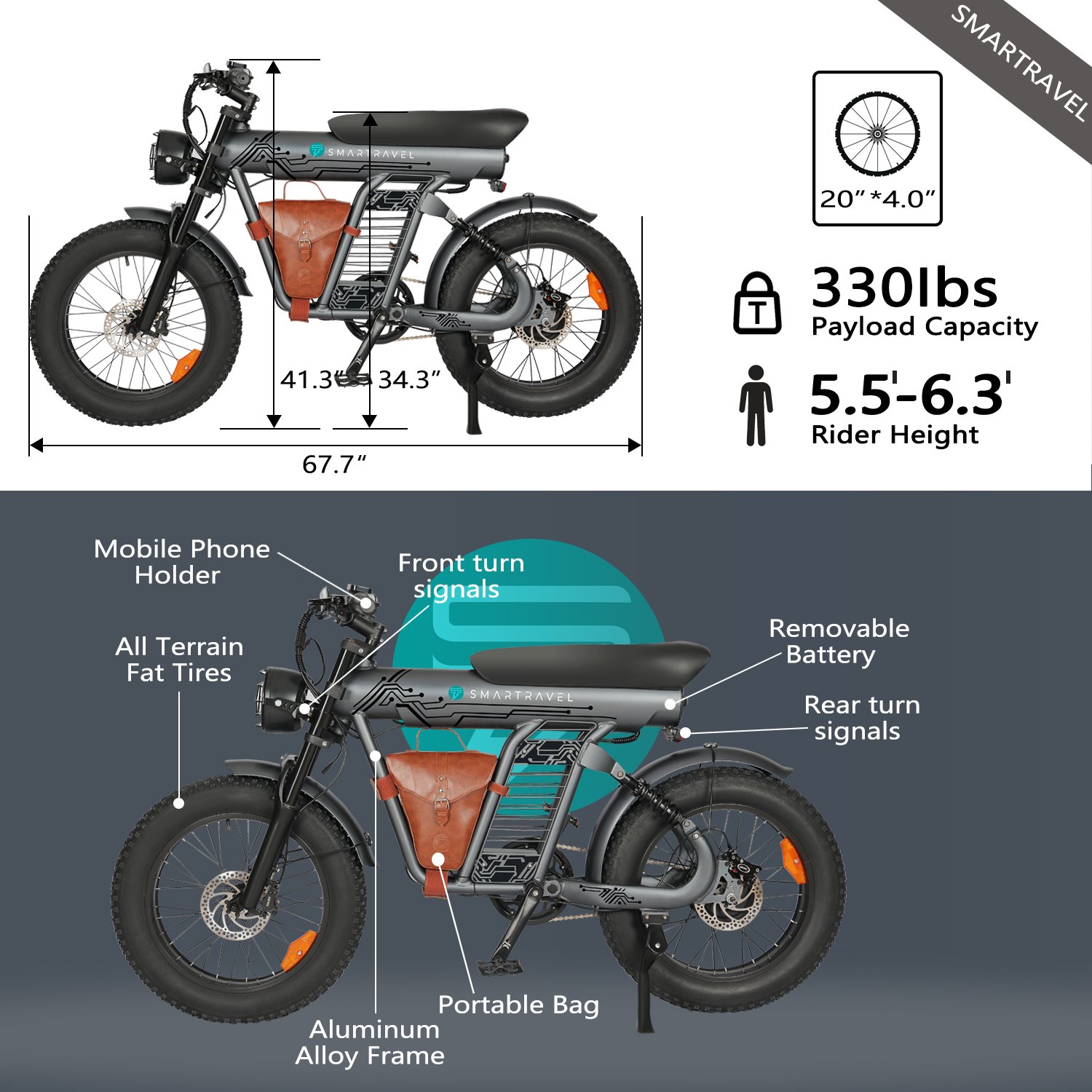 US Warehouse Ready Stock 1200W Electric Mountain Bike 26inch Offroad E-bike 60km/h Urban Electric Bicycle 20AH Adult Fatbike 48V