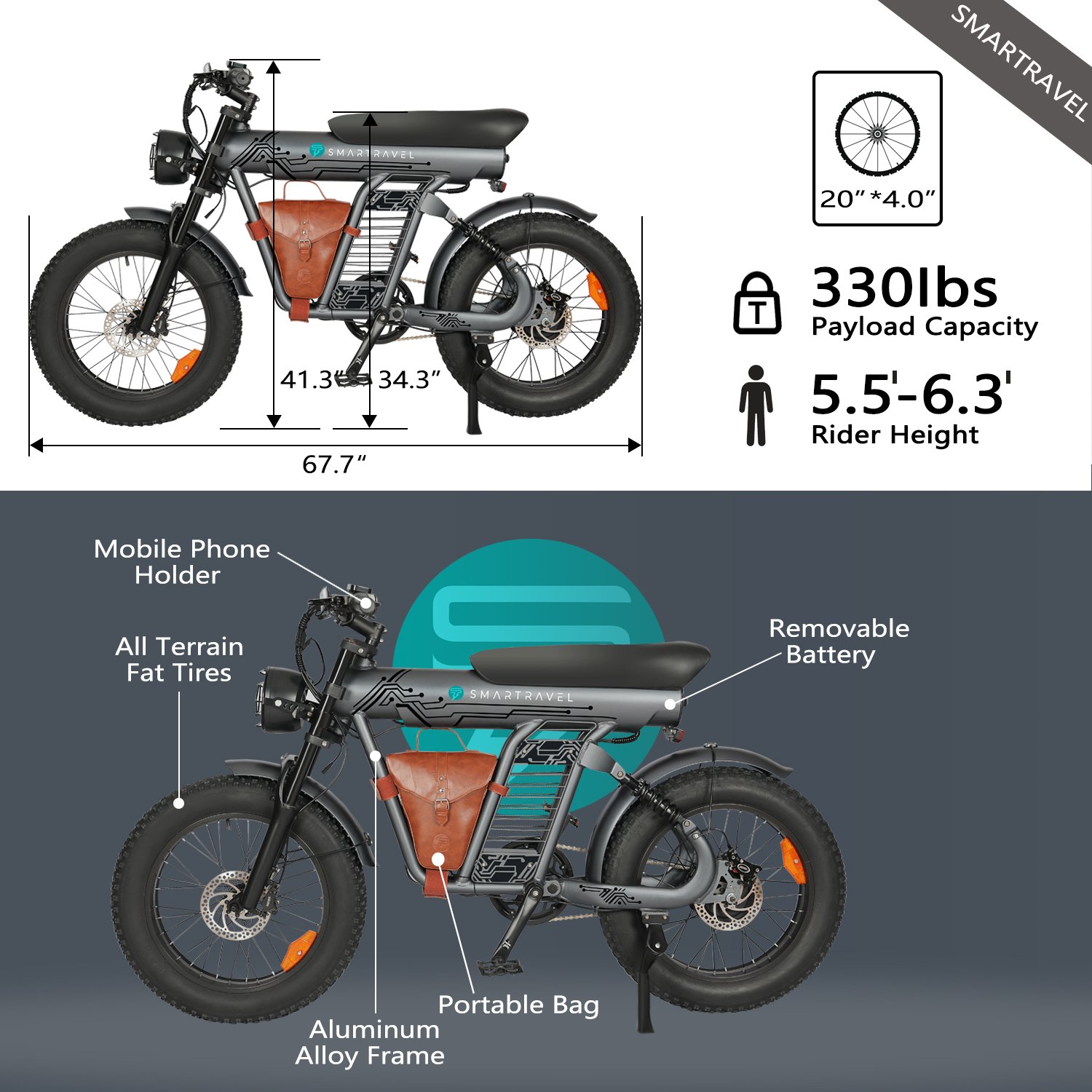 US Warehouse Ready Stock 1200W Electric Mountain Bike 26inch Offroad E-bike 60km/h Urban Electric Bicycle 20AH Adult Fatbike 48V