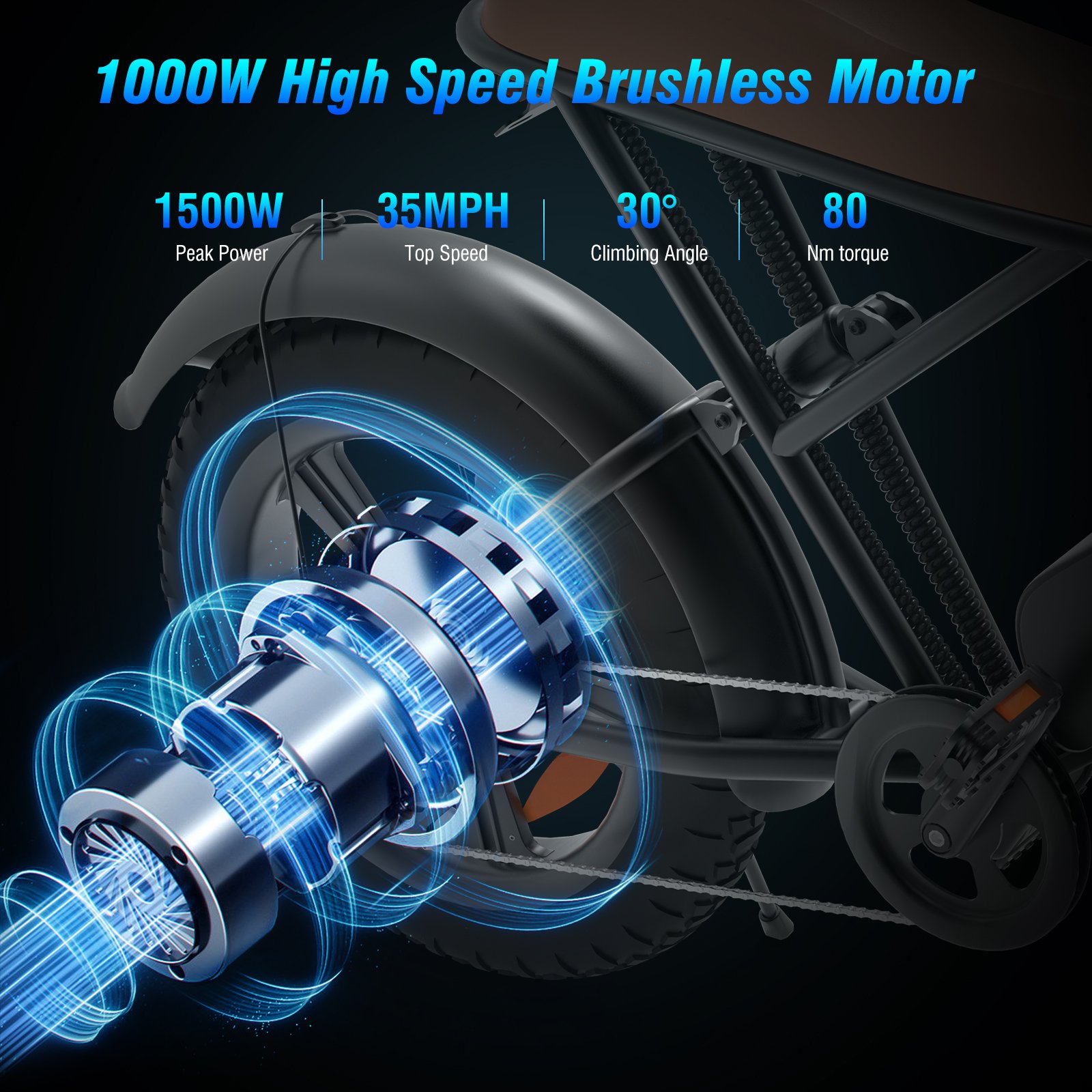 1000w Powerful Ebike Shimano 7 Speed Gear 20inch Electric Fat Tire E Bike For Adults