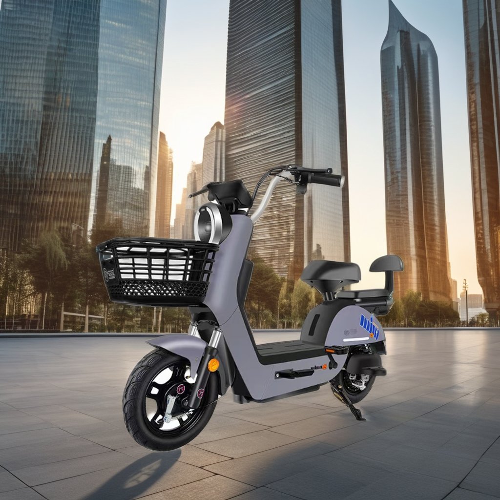Classic Design 48V 12A Electric City Bike Dual-Seated Rear Carrier Steel Bluetooth Digital Sensor Technology Chinese Model