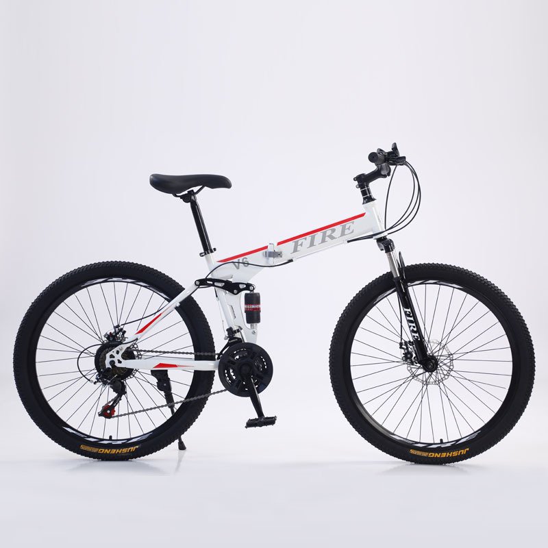 Carbon steel 26 inch 24 speed dual disc brake folding mountain bike bicycle alloy bicycle dual shoulder suspension fold bicycles