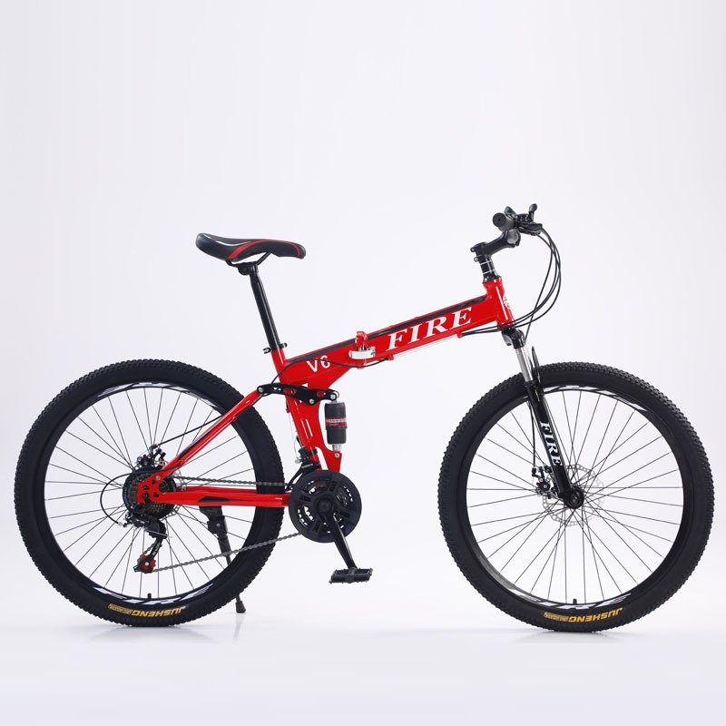Carbon steel 26 inch 24 speed dual disc brake folding mountain bike bicycle alloy bicycle dual shoulder suspension fold bicycles