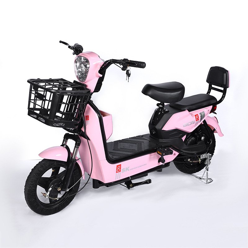 Electric two-wheeled adult 48V electric bicycle two-person small electric motorcycle battery car export wholesale