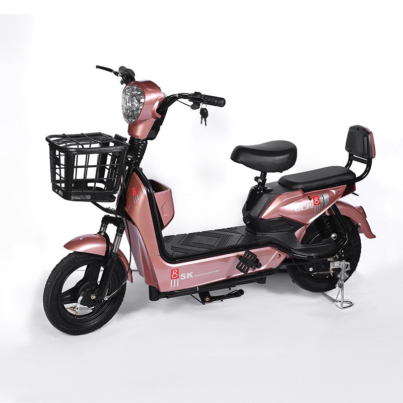 Electric two-wheeled adult 48V electric bicycle two-person small electric motorcycle battery car export wholesale