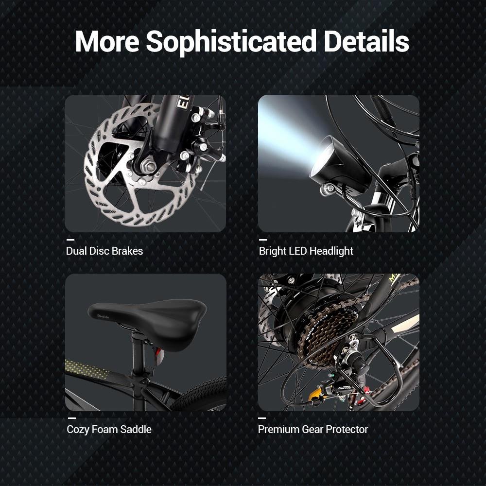 Eleglide M1 PLUS 36V 7.5AH 250W Battery Electric Bike Powerful Motor Moped Fat Bike E-bike Aluminium Alloy MTB Mountain Bike