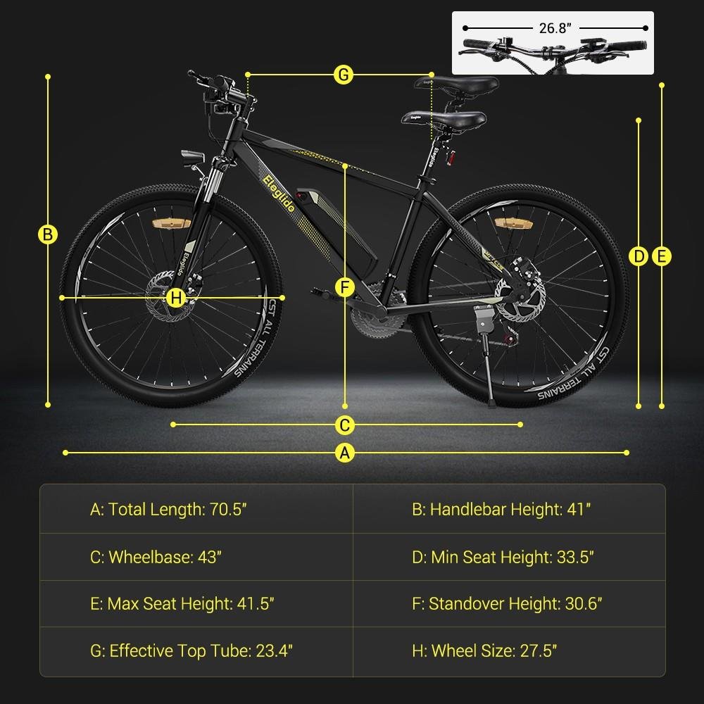 Eleglide M1 PLUS 36V 7.5AH 250W Battery Electric Bike Powerful Motor Moped Fat Bike E-bike Aluminium Alloy MTB Mountain Bike