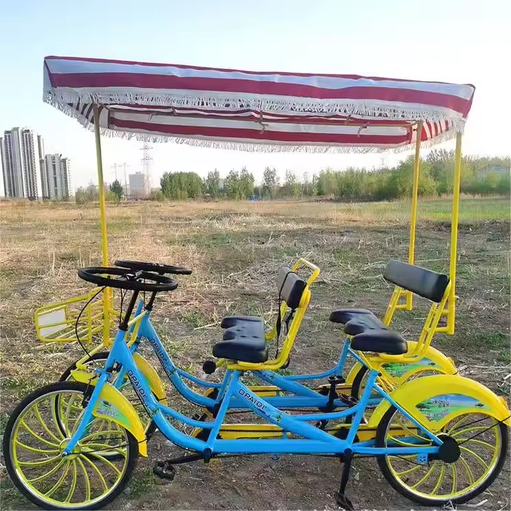 Mobile Bar Cart Electric Sightseeing Bus Vehicle Party Bike Pedal Pub Car Beer Bike for Sale
