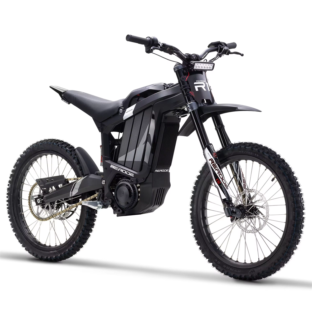 Rode R1 8000W Electric Dirt Bike with 72V 35Ah Lithium Battery Adults' Electric Motorcycle Central Motor 3 Speed Two-Wheel Ebike