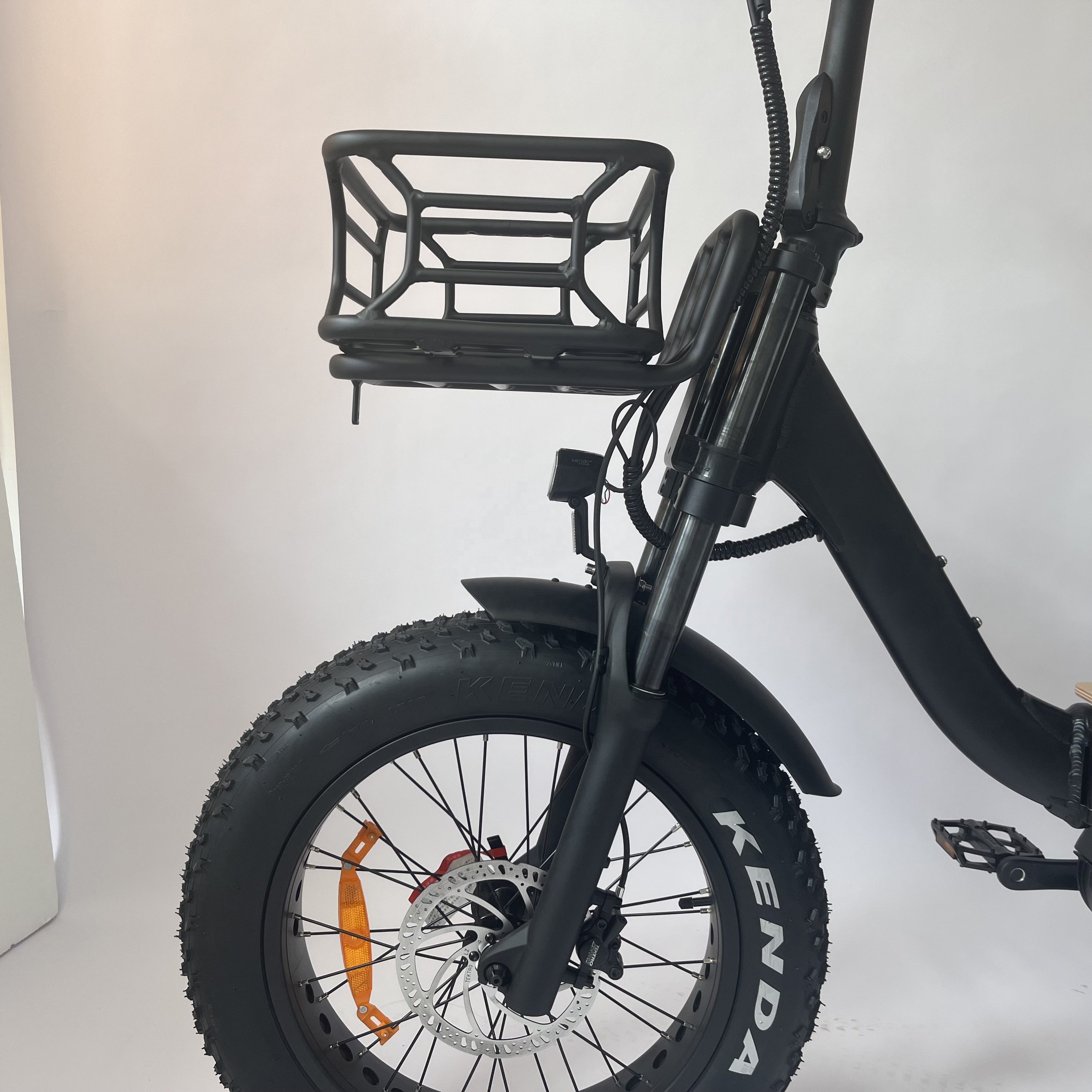 Adult 20inch Cargo Electric Tricycle Mid Drive With Rear Cargo Basket Dual Battery Mountain Etrike Three Wheel Bike