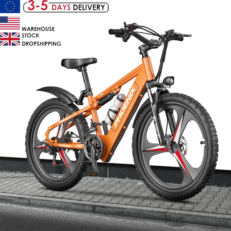 EU Warehouse Hot Sale New Style 400W 48V 32AH 26 Inch Fat Tire Adult Electric Mountain Bike Off Road Mountain Electric Bike