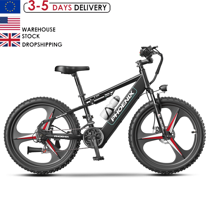 EU Warehouse Hot Sale New Style 400W 48V 32AH 26 Inch Fat Tire Adult Electric Mountain Bike Off Road Mountain Electric Bike