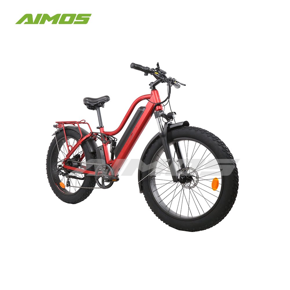 Aimos Mountain/Off road E Bike 250W/500W/1000W Rear Drive Motor Dirt Electric Bike Full Suspension fat tire Electric Bicycle