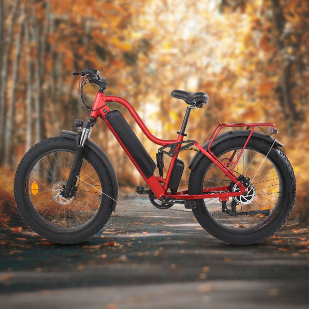 Aimos Mountain/Off road E Bike 250W/500W/1000W Rear Drive Motor Dirt Electric Bike Full Suspension fat tire Electric Bicycle