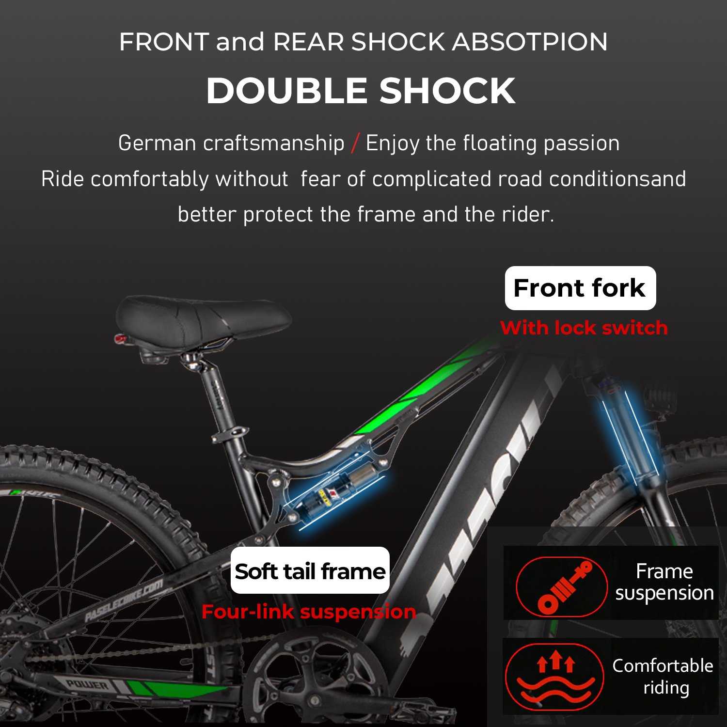 Paselec 27.5 inch emtb 500w 48V 13ah Mountain Electric Bicycle EBIKE Urban Commuting Electric Bikes for Adults