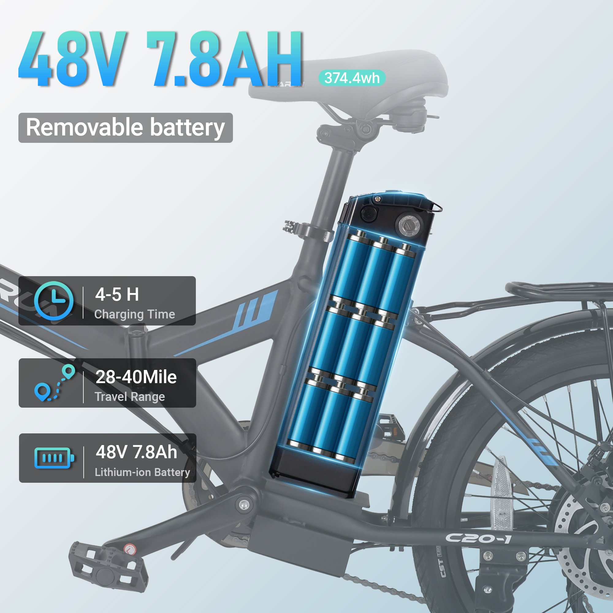 VARUN US Warehouse Ready Stock Free Drop Shipping Electric City Bike 20 Inch Foldable 48V 500w 750W 13AH Ebike For Sale