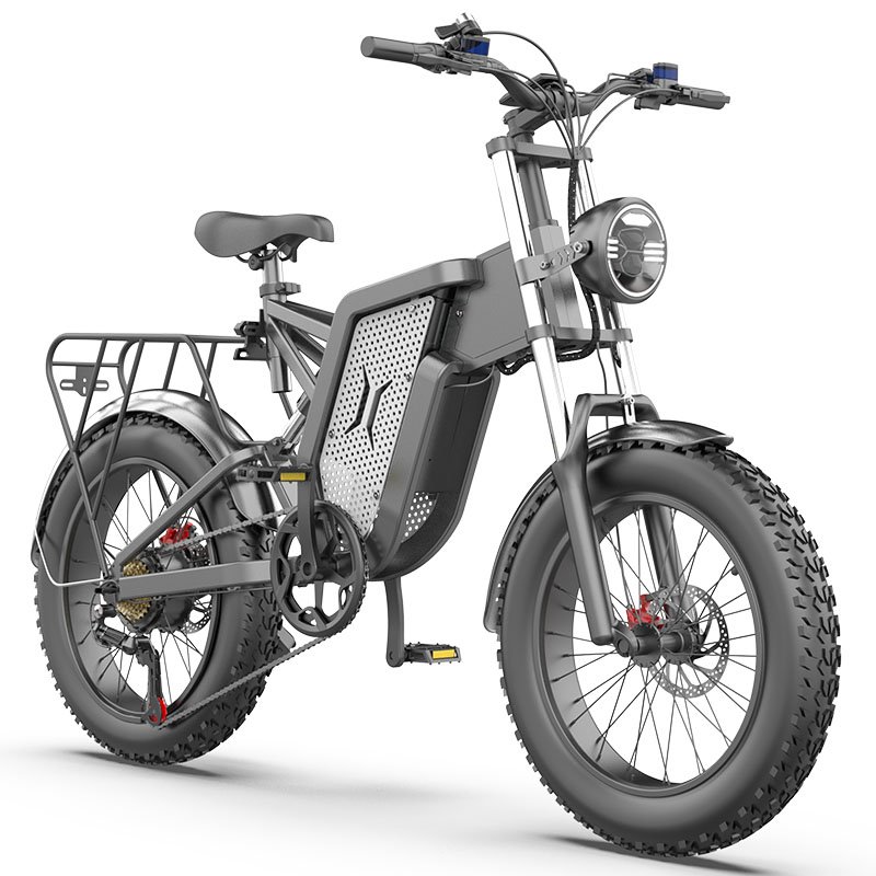 EKXBikeFat Tire Electric Mountain E Bike Big Power 1000W 48V Mid Drive Motor Dual Suspensions Electric Fat Bike For Adults