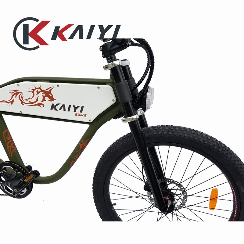 KAIYI Rear Motor Sensor Aluminum Alloy Cruiser Retro Fat Tire 48V500W Electric Bike Lithium Battery 48V 48V14.5AH Imported Cell