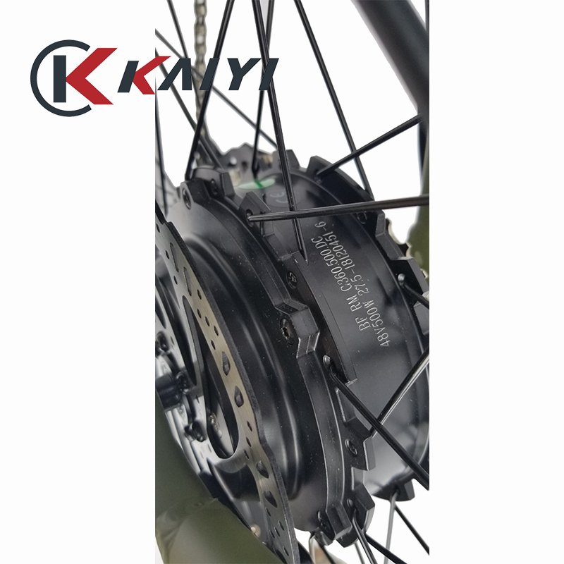 KAIYI Rear Motor Sensor Aluminum Alloy Cruiser Retro Fat Tire 48V500W Electric Bike Lithium Battery 48V 48V14.5AH Imported Cell