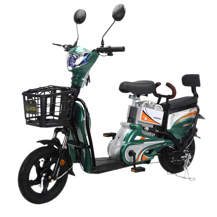 2024 New 48v 350w Pedal Electric Bike with Rear Hub Motor Digital Smart Type Lead Acid Battery 50km Range 3 Speeds for City Use