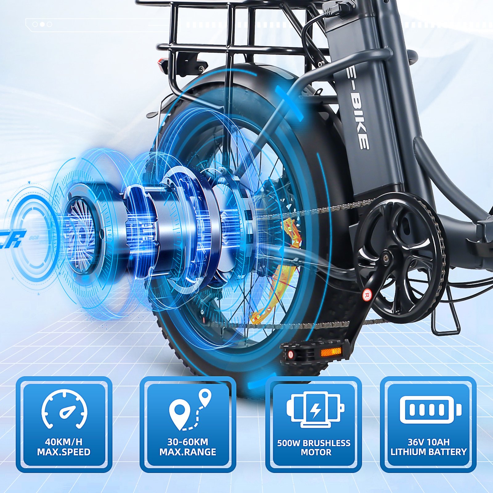 2024 New Arrival 36V electric bike lithium battery 500W electric city bike 10ah Folded Rear hub Brushless E bike