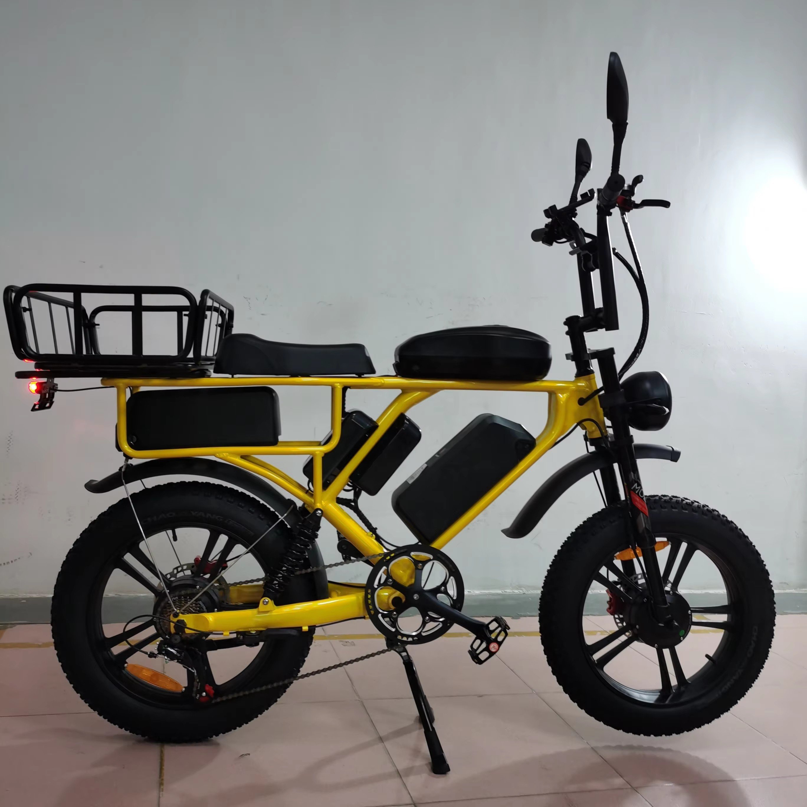 Hot Sell 20 Inch Dual Motor 2000W 52V 66AH electric cargo bike Mountain Ebike Full suspension Fat Tire Electric Bike