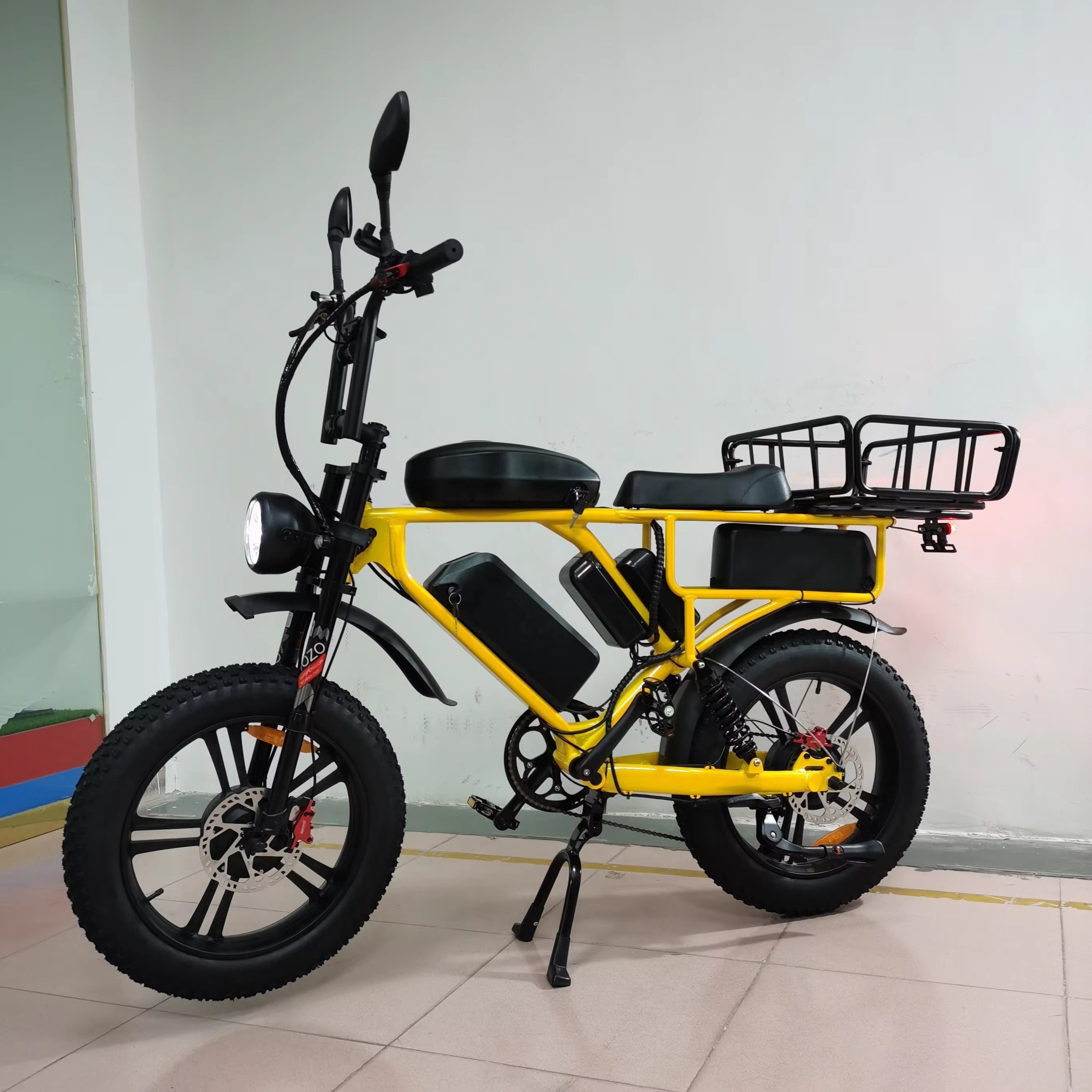 Hot Sell 20 Inch Dual Motor 2000W 52V 66AH electric cargo bike Mountain Ebike Full suspension Fat Tire Electric Bike